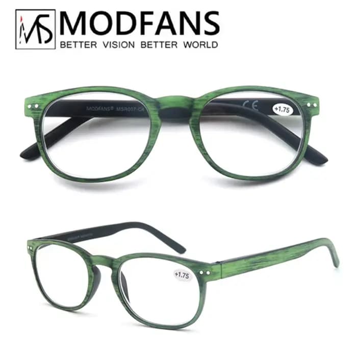 MODFANS – lunettes de lecture rondes aspect bois pour hommes et femmes