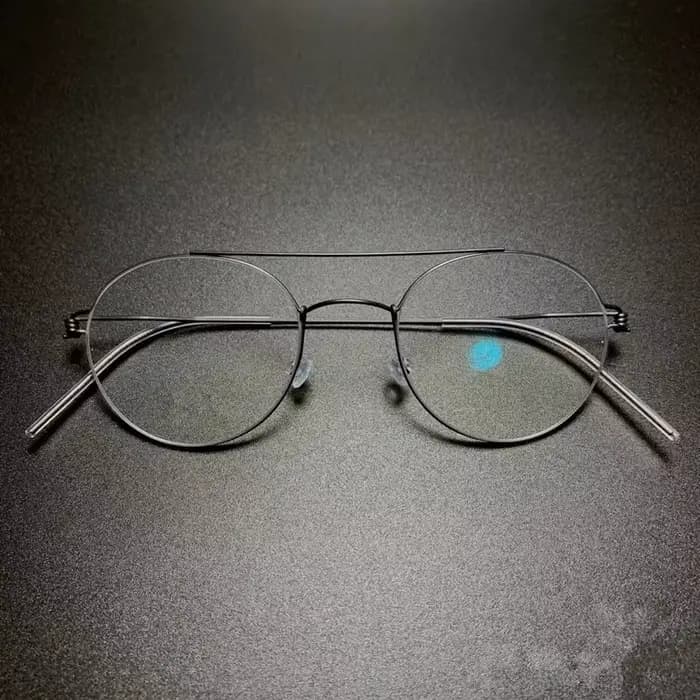 Monture de lunettes à double faisceau en titane pour hommes et femmes