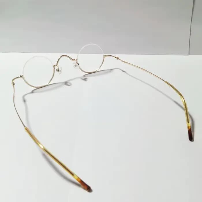 Monture de lunettes demi-cercle dorée en métal