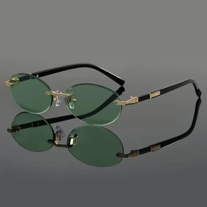 Lunettes ovales élégantes sans monture pour hommes et femmes