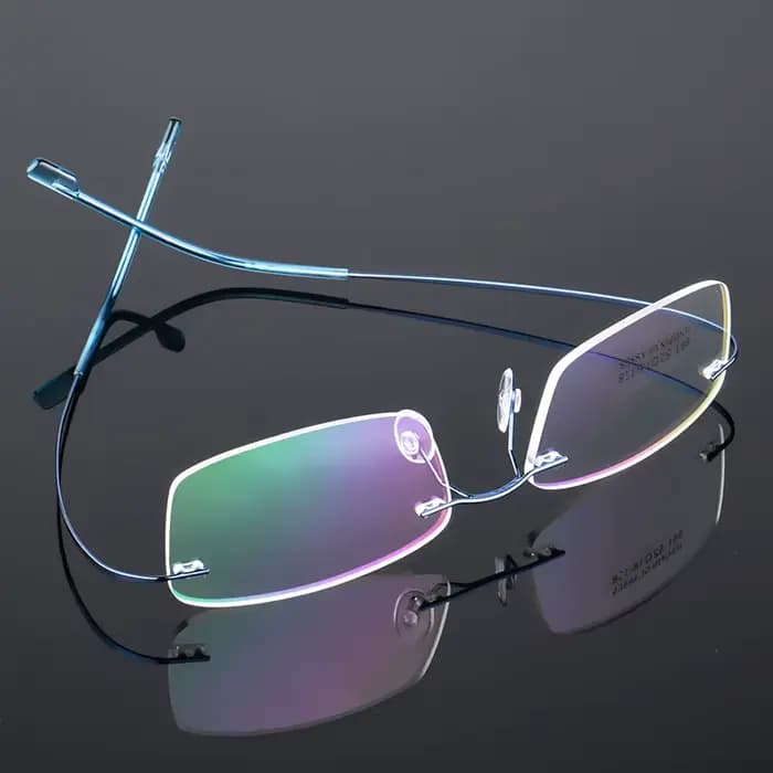 Lunettes carrées sans cadre en métal rétro classiques unisexes