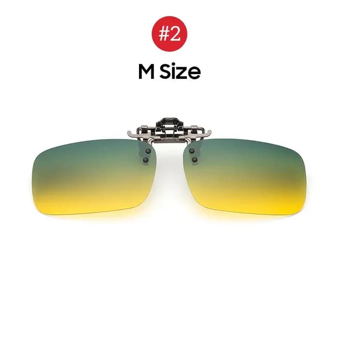 Jour et nuit Flip Up Clip sur lunettes de soleil polarisées conduite Aviation surdimensionné S M L taille jaune vert