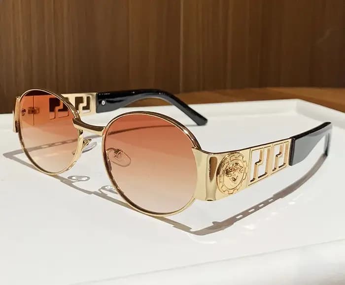 Lunettes de soleil de luxe en métal pour hommes et femmes