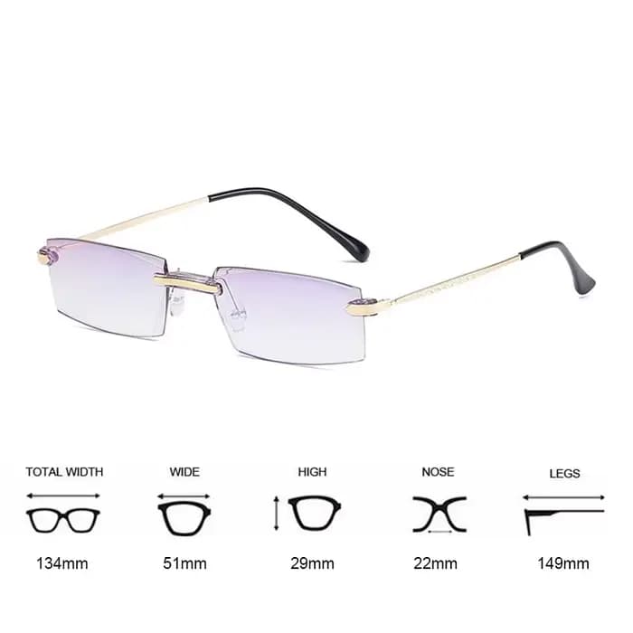 Revêtement de haute qualité sans cadre fini myopie lunettes femmes Anti-lumière bleue Prescription lunettes-1 -1.5 -2 -2.5 -3 -3.5 -4.0