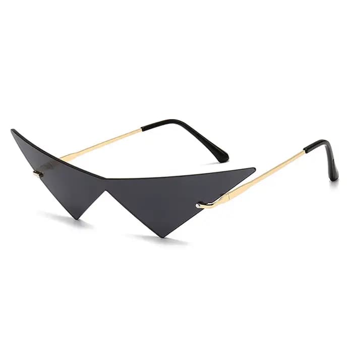 Buc& EI-Lunettes de soleil triangle pour femmes et hommes, une pièce, vintage, sans monture, verres
