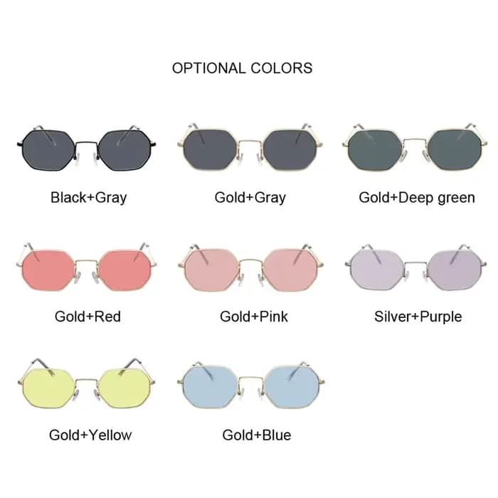 Hexagone jaune lunettes de soleil femme rétro marque concepteur classique