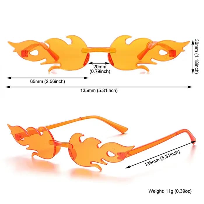 Lunettes de soleil flamme de feu pour femmes