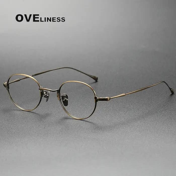Monture de lunettes en titane pur hommes femmes Vintage rond marque Design montures