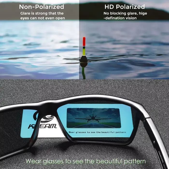 KDEAM-Lunettes de soleil polarisées à 100% ° KD029, protection UV, charnière à ressort intégrale et
