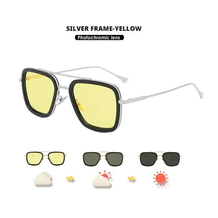 LIOUMO – lunettes de soleil polarisées et photochromiques Tony Stark pour hommes et femmes