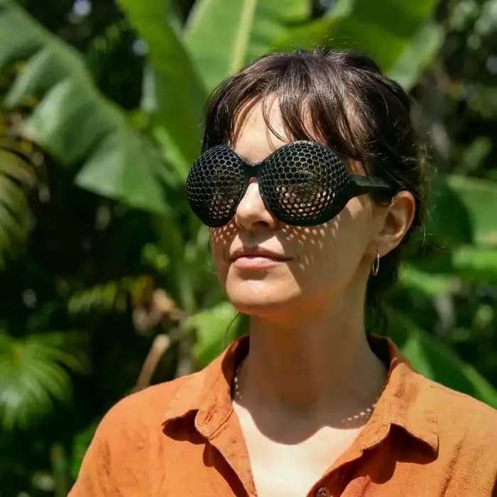 Lunettes amusantes et créatives imprimées en 3D, lunettes colorées à monture creuse pour accessoires de fête et de photographie