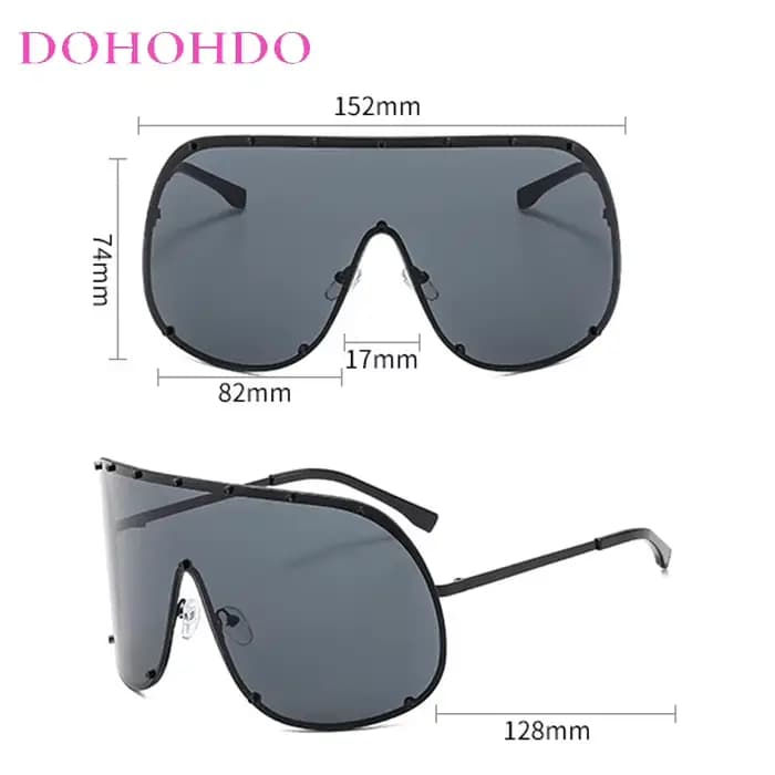 Lunettes de soleil surdimensionnées en métal sans bords