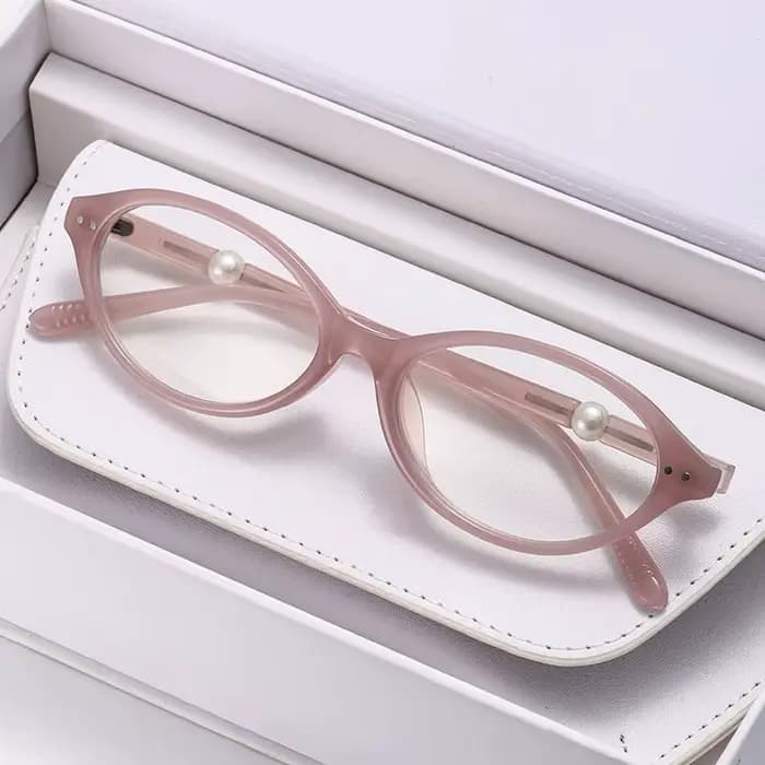 Lunettes de lecture ovales élégantes avec décor en perles
