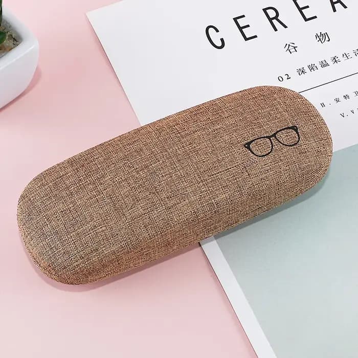 Étui à lunettes de mode coque rigide tissus de lin étuis