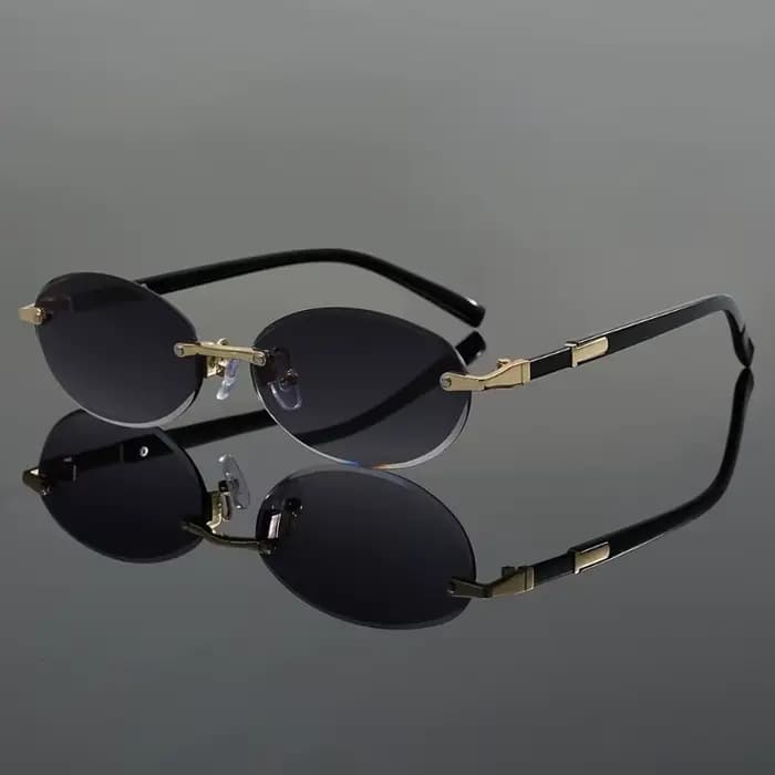 Lunettes ovales élégantes sans monture pour hommes et femmes, parfaites pour les fêtes décontractées