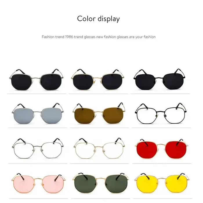Hommes lunettes de soleil hexagone
