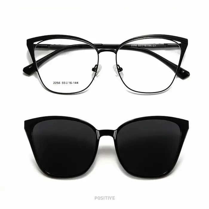 YIMARUILI mode magnétique polarisé lunettes à clipser rétro oeil de chat alliage optique Prescription montures de lunett