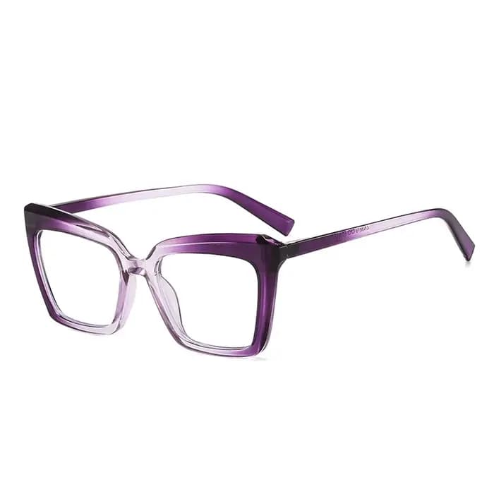 1 paire de lunettes à monture transparente dégradée violette, design simple avec son charme unique,