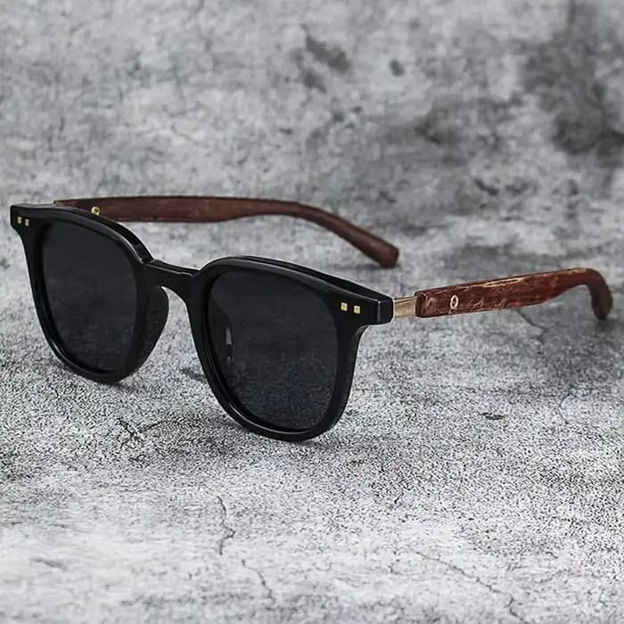 Lunettes de soleil rétro tendance en grain de bois – Protection UV polarisée pour hommes et femmes