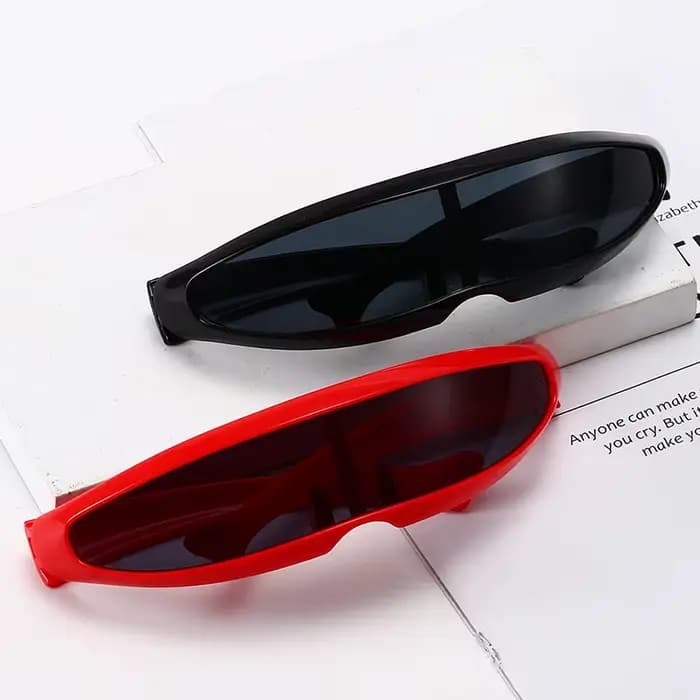 Lunettes de soleil futuristes à visière cyclope étroite pour hommes
