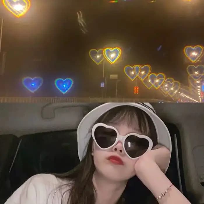 Lunettes à effets en forme de cœur d'amour pour femmes