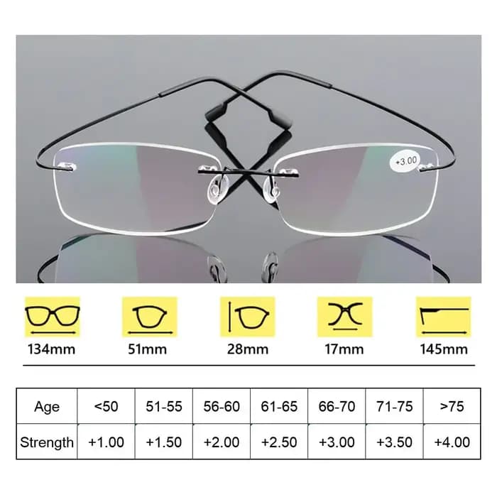 Lunettes de lecture sans monture en titane à mémoire de forme pour hommes et femmes, ultralégères, p