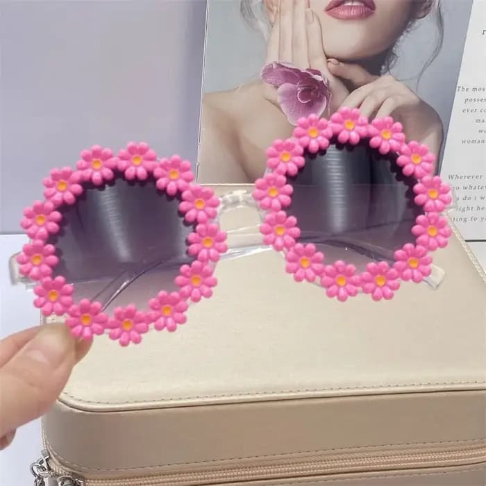 Lunettes de soleil mignonnes à fleurs de marguerite pour femmes et filles