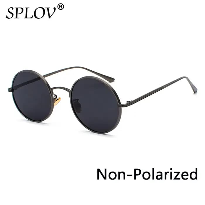SPLOV rétro Style Punk hommes lunettes de soleil femmes Vintage rond cadre en métal lentille colorée