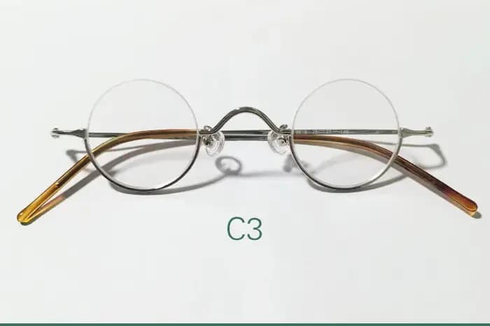 Monture de lunettes demi-cercle dorée en métal