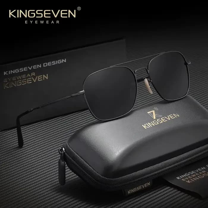 Lunettes de soleil de marque KINGSEVEN pour hommes, monture carrée en alliage, populaires, polarisée