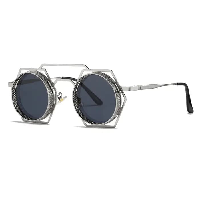 OEC CPO Steampunk lunettes de soleil rondes femmes hommes 2023 maille métallique personnalité