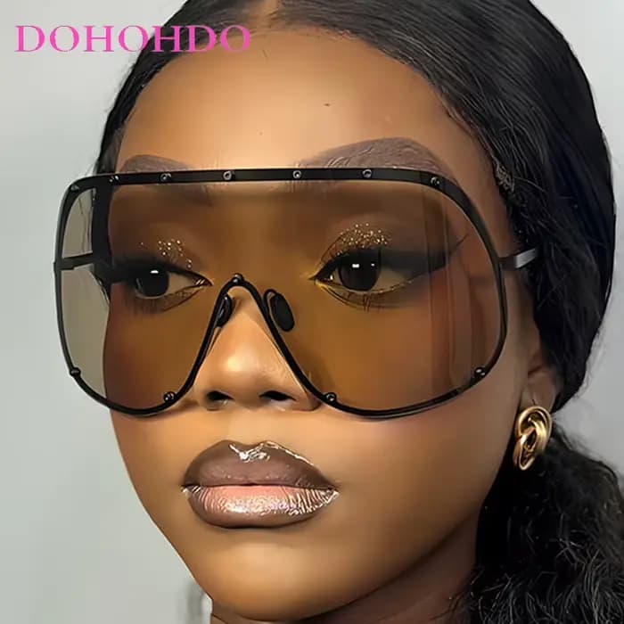 Lunettes de soleil surdimensionnées en métal sans bords
