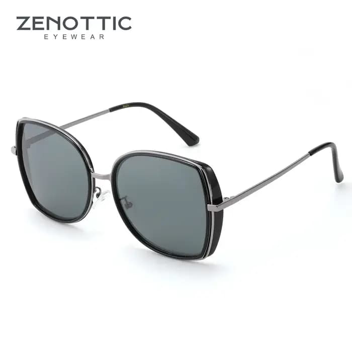 ZENOTTIC – lunettes de soleil polarisées papillon pour femmes, surdimensionnées, monture métallique
