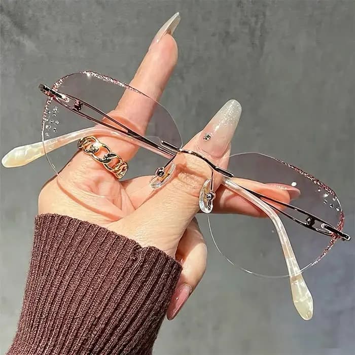 Lunettes de lecture élégantes sans monture pour femmes, design de luxe unisexe, anti-lumière bleue, presbytie, lunettes de vue de haute qualité pour hommes, 0+1.0+4.0