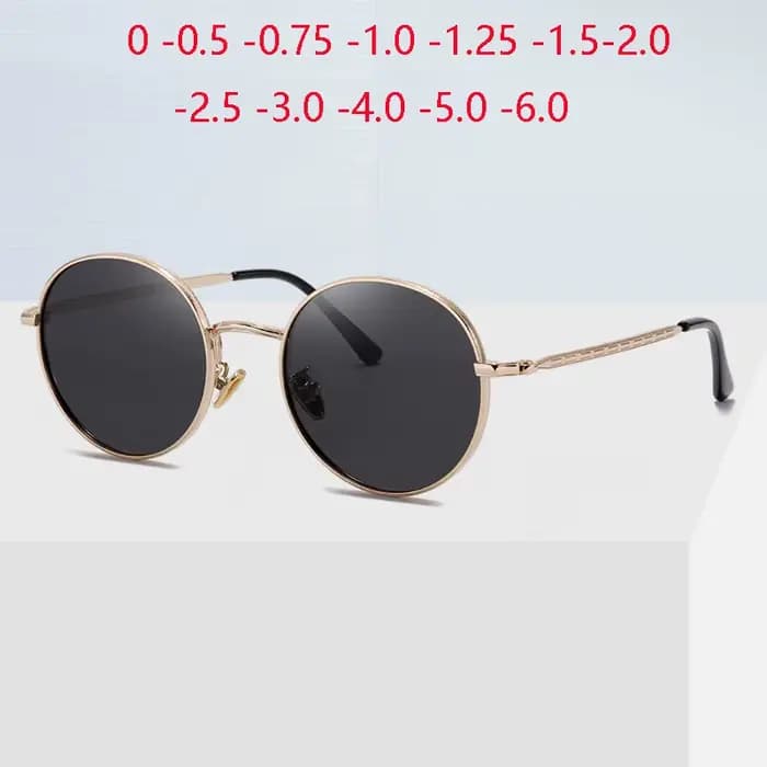 Steampunk lunettes de soleil polarisées rondes avec Prescription femmes hommes UV400 Anti-éblouissement myopie