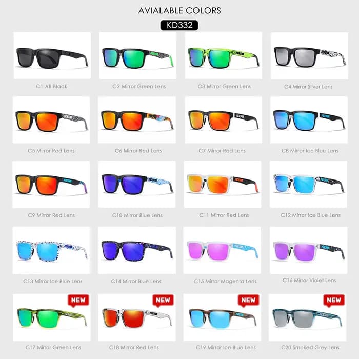 Nouvelles lunettes de soleil carrées pour hommes de la marque KDEAM