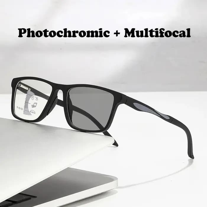 Lunettes de lecture multifocales photochromiques à la mode neutre