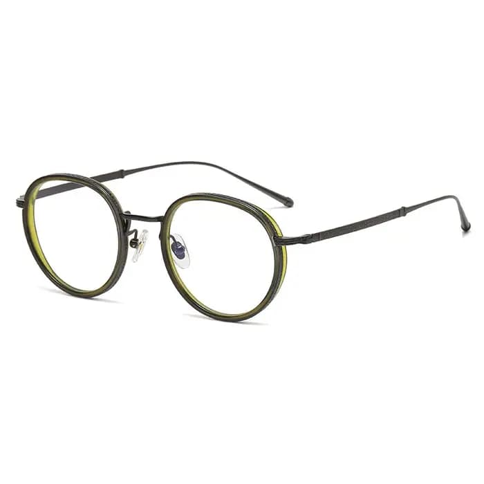 Lunettes de vue rétro rondes en titane et acétate