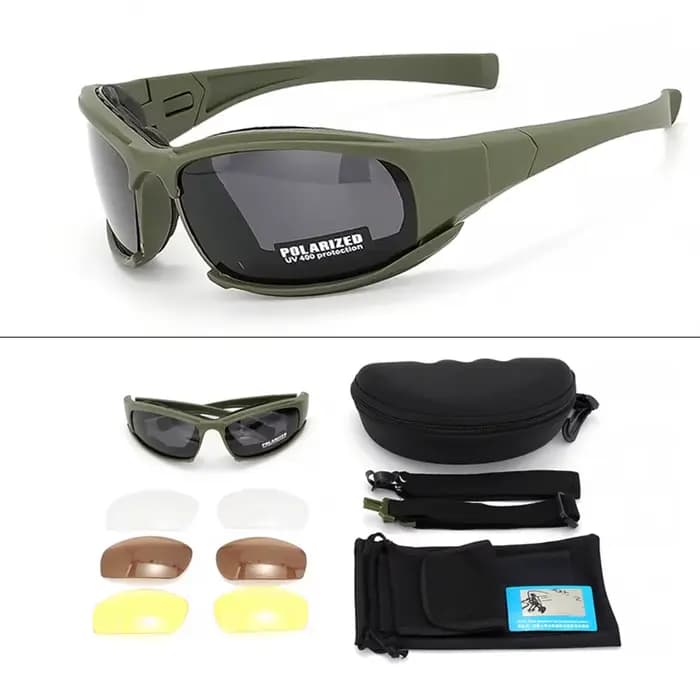 Lunettes tactiques à 4 lentilles 2025 – Lunettes de sécurité polarisées