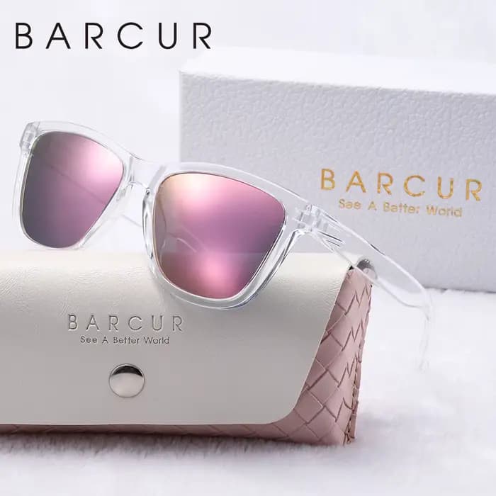 BARCUR-Lunettes de soleil vintage getic pour femmes, monture transparente PC durable, polarisées UV4