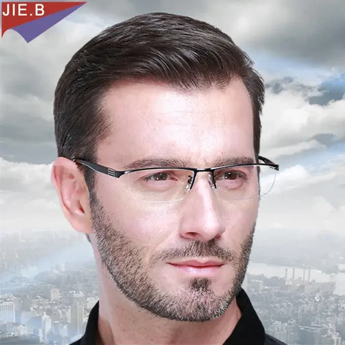 Lunettes de lecture photochromiques pour hommes, nouveau Design, demi-jante, alliage de titane, pres