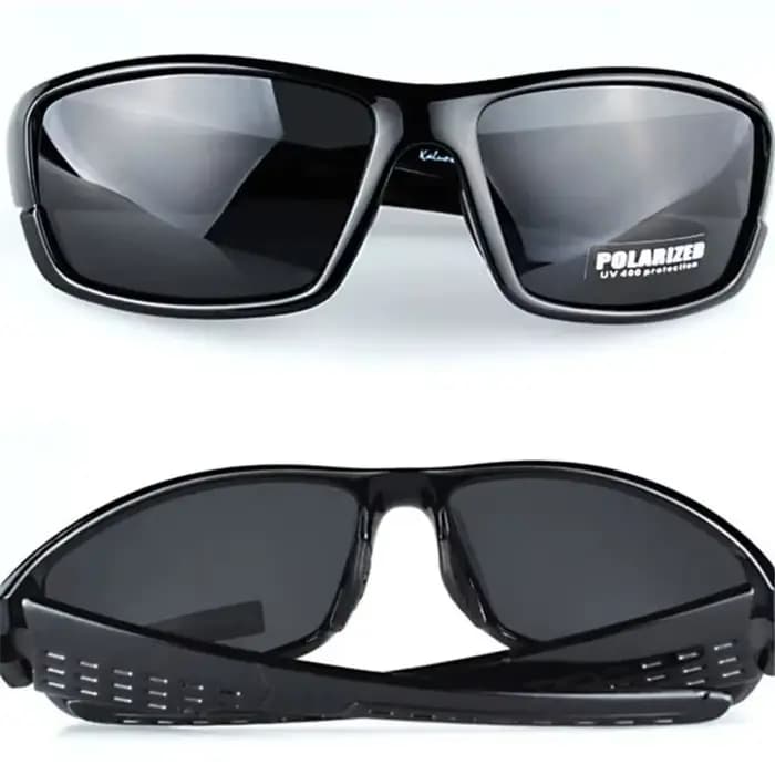Lunettes de soleil polarisées à monture noire pour hommes et femmes