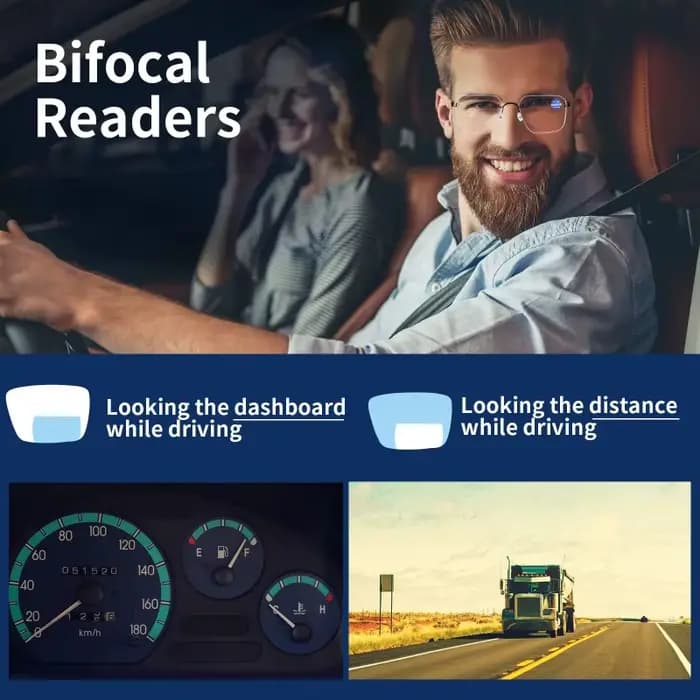 Lunettes de lecture à double mise au point pour un usage proche et lointain pour hommes et femmes