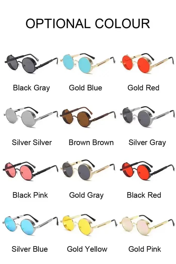 Lunettes de soleil gothiques steampunk unisexes