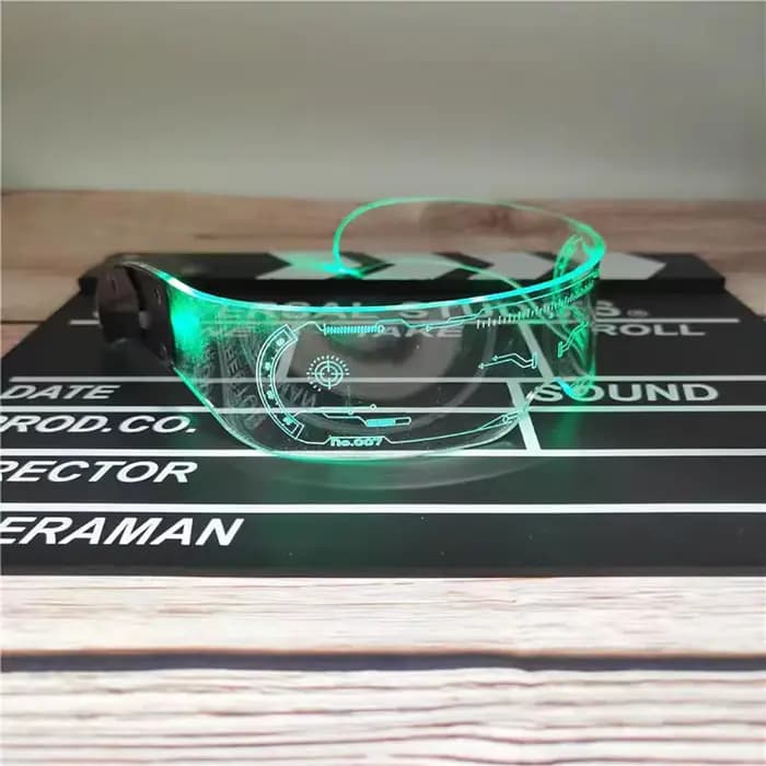 1 pièces LED lunettes de soleil lumineuses Vintage Punk