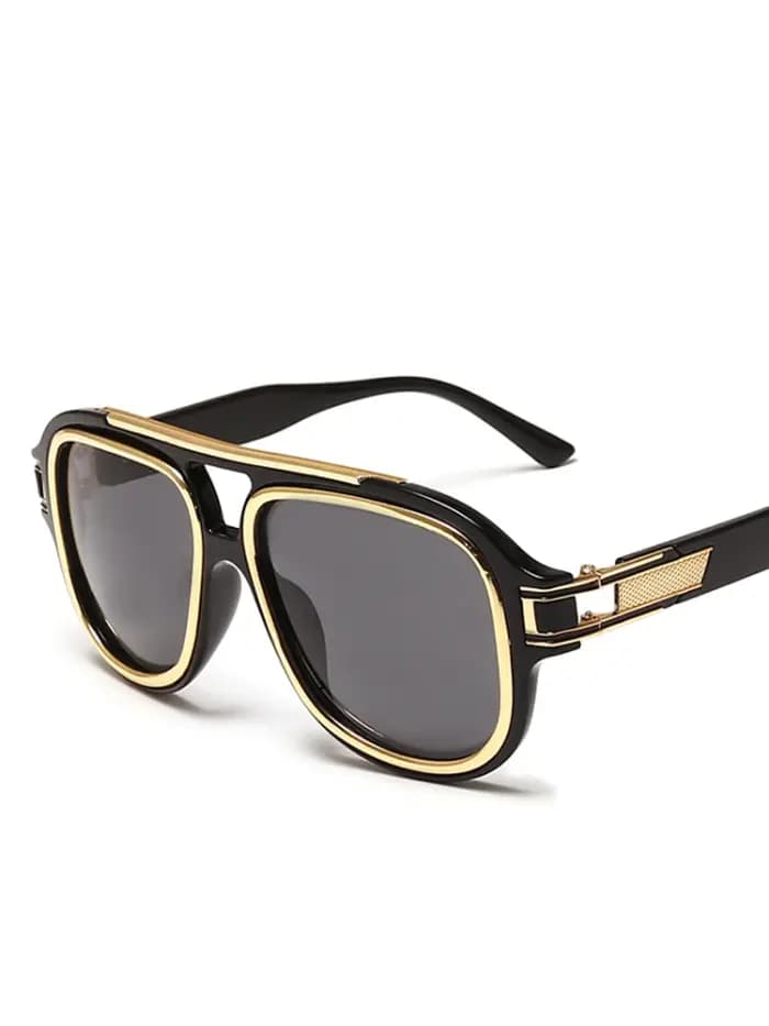 Nouvelles lunettes de soleil de luxe pour hommes avec des verres carrés surdimensionnés rétro