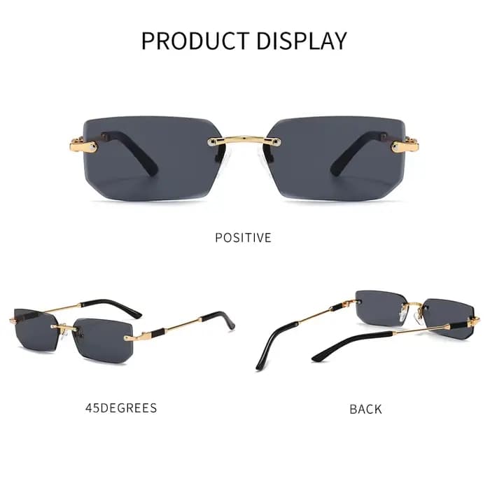 6 pièces/ensemble mode Rectangle sans monture femmes lunettes de soleil à la mode petites lunettes d