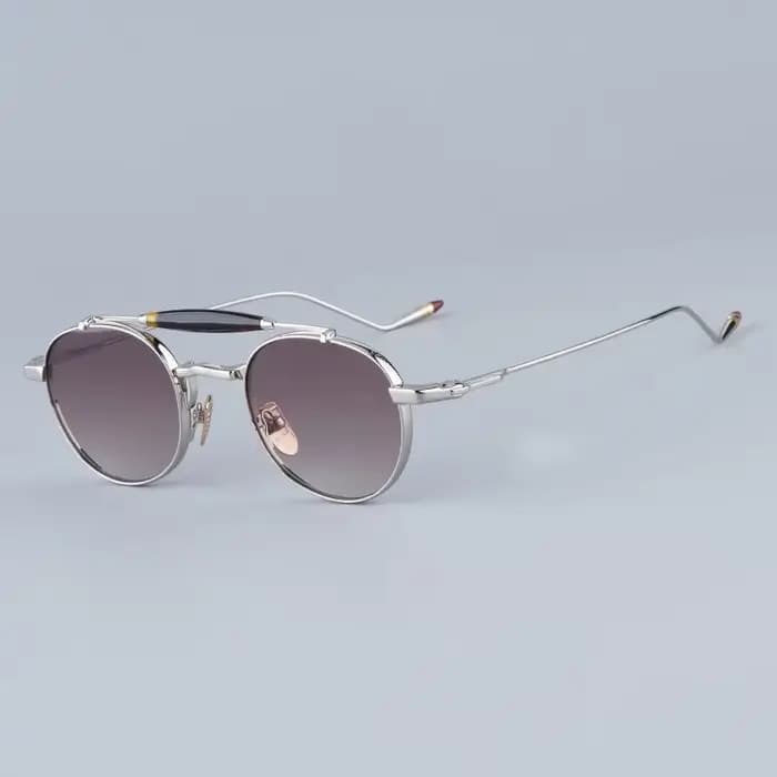 JMM DASAN lunettes de soleil rondes en alliage faites à la main au japon dégradé Uv400 hommes classique Vintage rétro