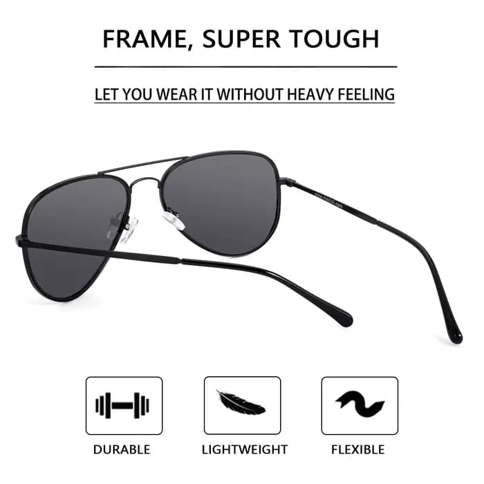 MAXJULI Lunettes de soleil polarisées pour grandes têtes hommes femmes 8123