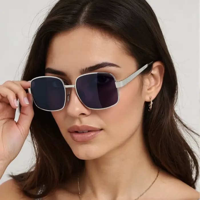 Lunettes de soleil métalliques à grande monture européennes et américaines pour hommes et femmes